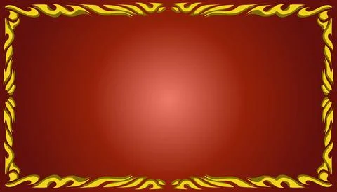 A gradient red abstract background illustration with a yellow frame. Perfec.. Stock Illustration
