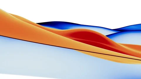 Gradient Red and Blue Liquid Wave or Silk Texture Luxury Cloth Animation. 4K Stock Footage 191003733