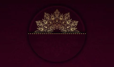 Gradient red color creative golden color mandala creative art style 스톡 일러스트
