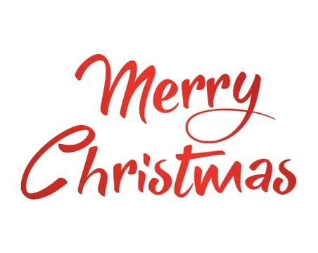 Gradient red isolated hand writing word Merry Christmas Stock Illustration