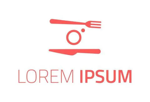 Gradient Red to Orange Abstract Camera Spoon and Fork Logo Design	 Illustrazione stock