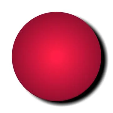 Gradient red sphere 3d with copy space on white background Stock Illustration