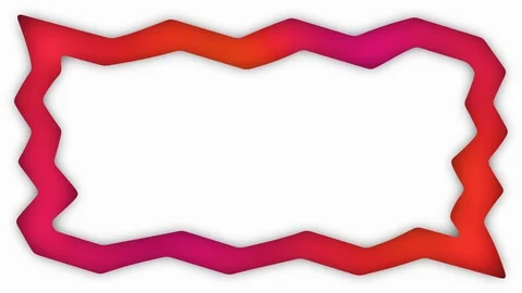 Gradient red zigzag rectangle frame animation Stock Footage 121558317