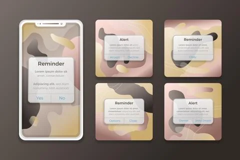 Gradient reminder collection design Stock Illustration