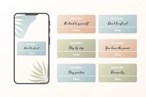 Gradient reminder collection Stock Illustration