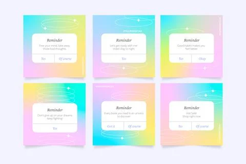 Gradient reminder template design Stock Illustration
