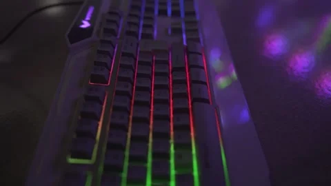 Gradient RGB computer keyboard view Stock Footage 290944772