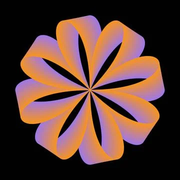 Gradient Ribbon Flower Stock Illustration