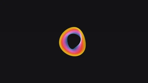 Gradient ring shape spinning in dark space fluid motion element for creativ.. Stock Footage 340753095