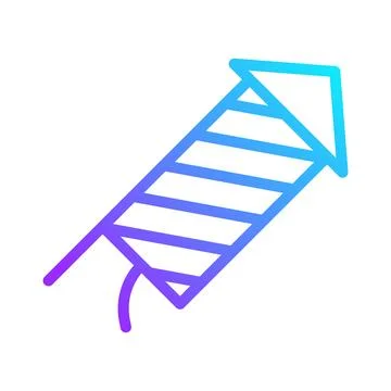 Gradient Rocket Icon for Celebration and Fireworks 스톡 일러스트