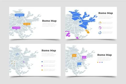 Gradient rome map infographics イラスト素材