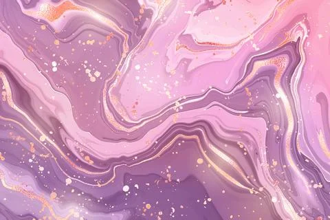 Gradient rose violet liquid marble or watercolor background with glitter foil Stock-Illustration