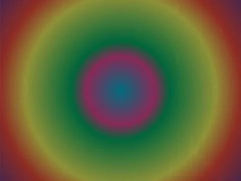 Gradient round background, multicolored concentric circles on green Stock Illustration