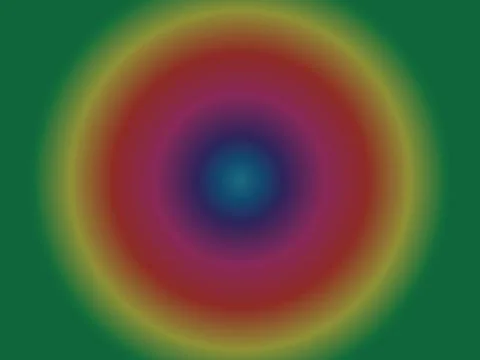 Gradient round background, multicolored concentric circles on green Stock-Illustration
