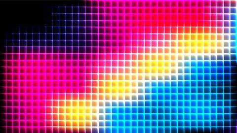 Gradient of rounded squares in pink yellow blue and purple colors abstract .. Stock Illustration