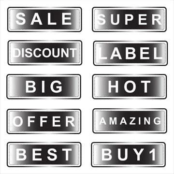 Gradient Sale Tags &amp; Labels – Editable Vector Set Illustrazione stock