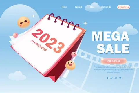 Gradient sales poster template, banner, landing page Stock Illustration