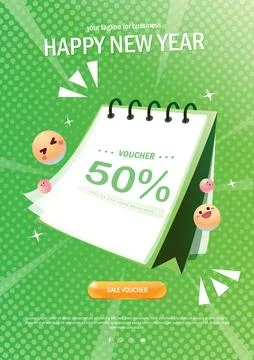 Gradient sales poster template, banner, landing page Stock Illustration