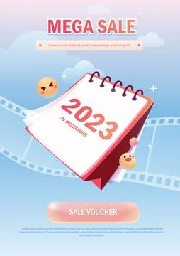 Gradient sales poster template, banner, landing page Stock Illustration