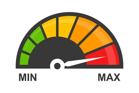 Gradient scale from green to red showing car speed levels. Car information panel Stock Illustration