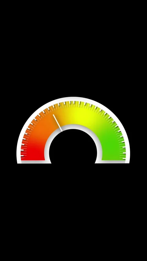 Gradient scale performance gauge meter animation seamless loop vertical vid.. Stock Footage 317718550