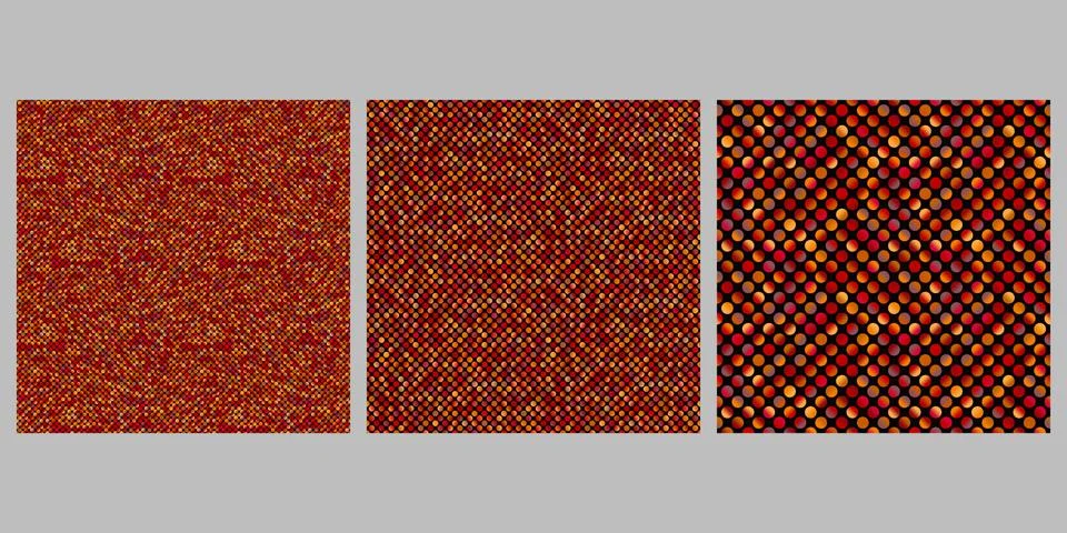 Gradient seamless abstract circle pattern background design set Иллюстрация