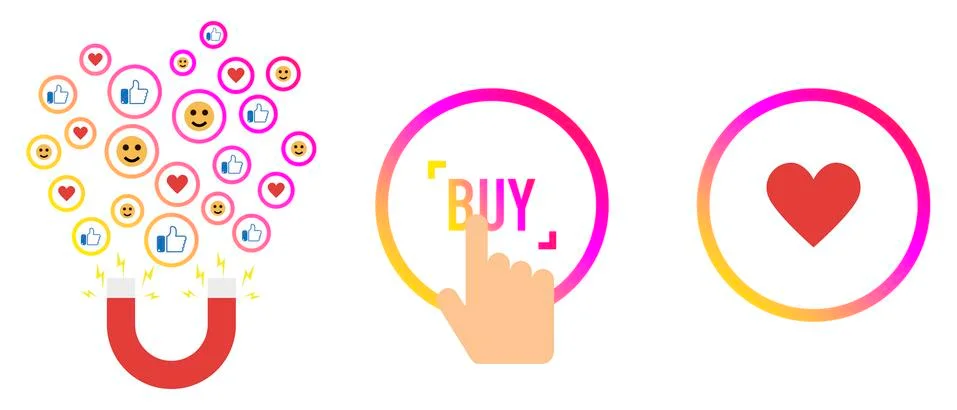 Gradient set icon on a white background for social network, shopping sign Stock Illustration