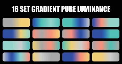 Gradient set pure luminance with soft pastel color palettes and smooth glowing Stock Illustration