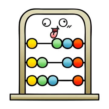Gradient shaded cartoon abacus Stock Illustration