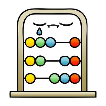 Gradient shaded cartoon abacus Stock Illustration