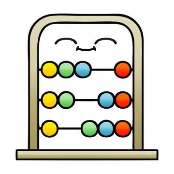 Gradient shaded cartoon abacus Stock Illustration