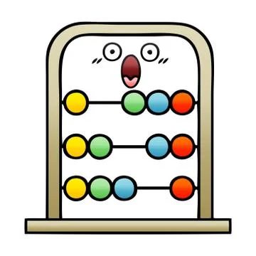 Gradient shaded cartoon abacus Stock Illustration
