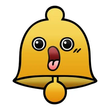 Gradient shaded cartoon bell Stock Illustration