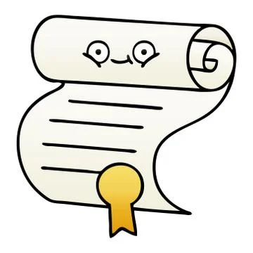 Gradient shaded cartoon contract Stock Illustration