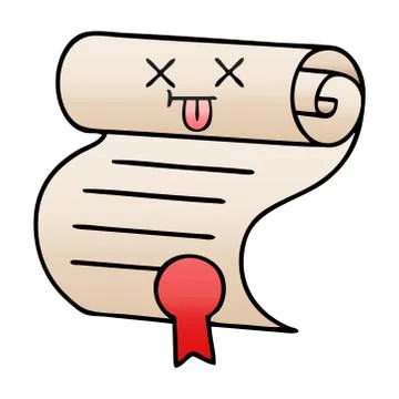 Gradient shaded cartoon contract Stock Illustration