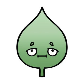 Gradient shaded cartoon expressional leaf Illustrazione stock