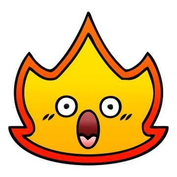Gradient shaded cartoon fire Stock Illustration