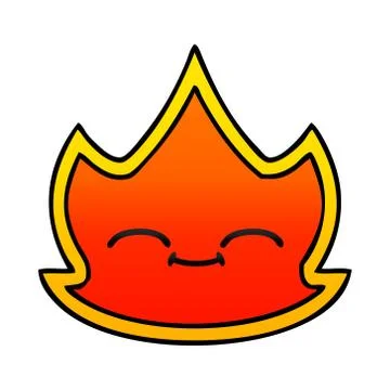 Gradient shaded cartoon fire Stock Illustration