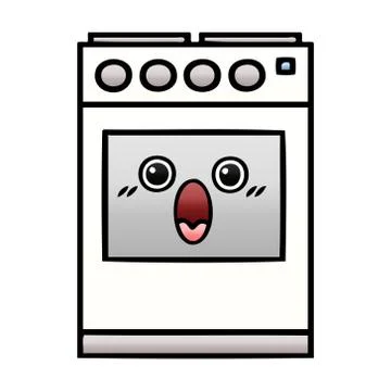 Gradient shaded cartoon kitchen oven Stock Illustration