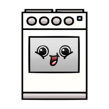 Gradient shaded cartoon kitchen oven Stock Illustration