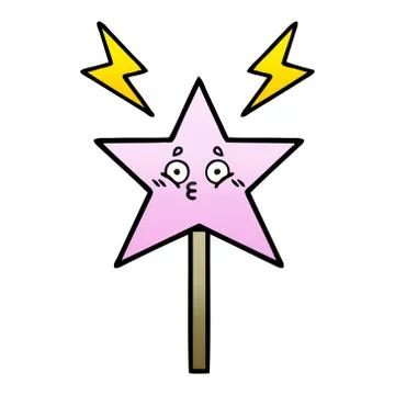 Gradient shaded cartoon magic wand Stock Illustration