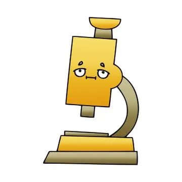 Gradient shaded cartoon microscope Illustrazione stock