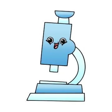 Gradient shaded cartoon microscope Illustrazione stock