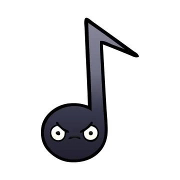 Gradient shaded cartoon musical note 스톡 일러스트