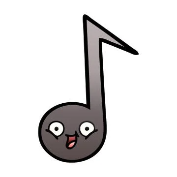 Gradient shaded cartoon musical note Stock Illustration