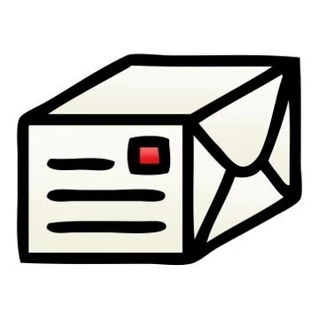 Gradient shaded cartoon paper parcel Stock Illustration