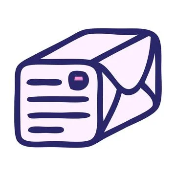 Gradient shaded cartoon of a paper parcel in bright neon color Stock Illustration