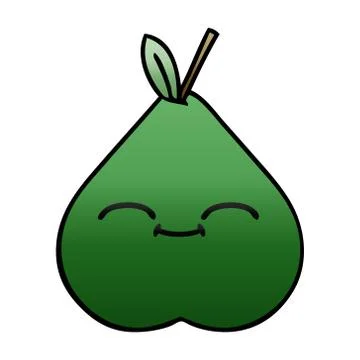 Gradient shaded cartoon pear Stock Illustration