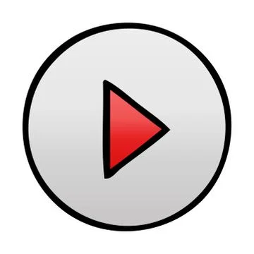Gradient shaded cartoon play button Illustrazione stock