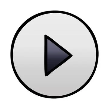 Gradient shaded cartoon play button Stock Illustration